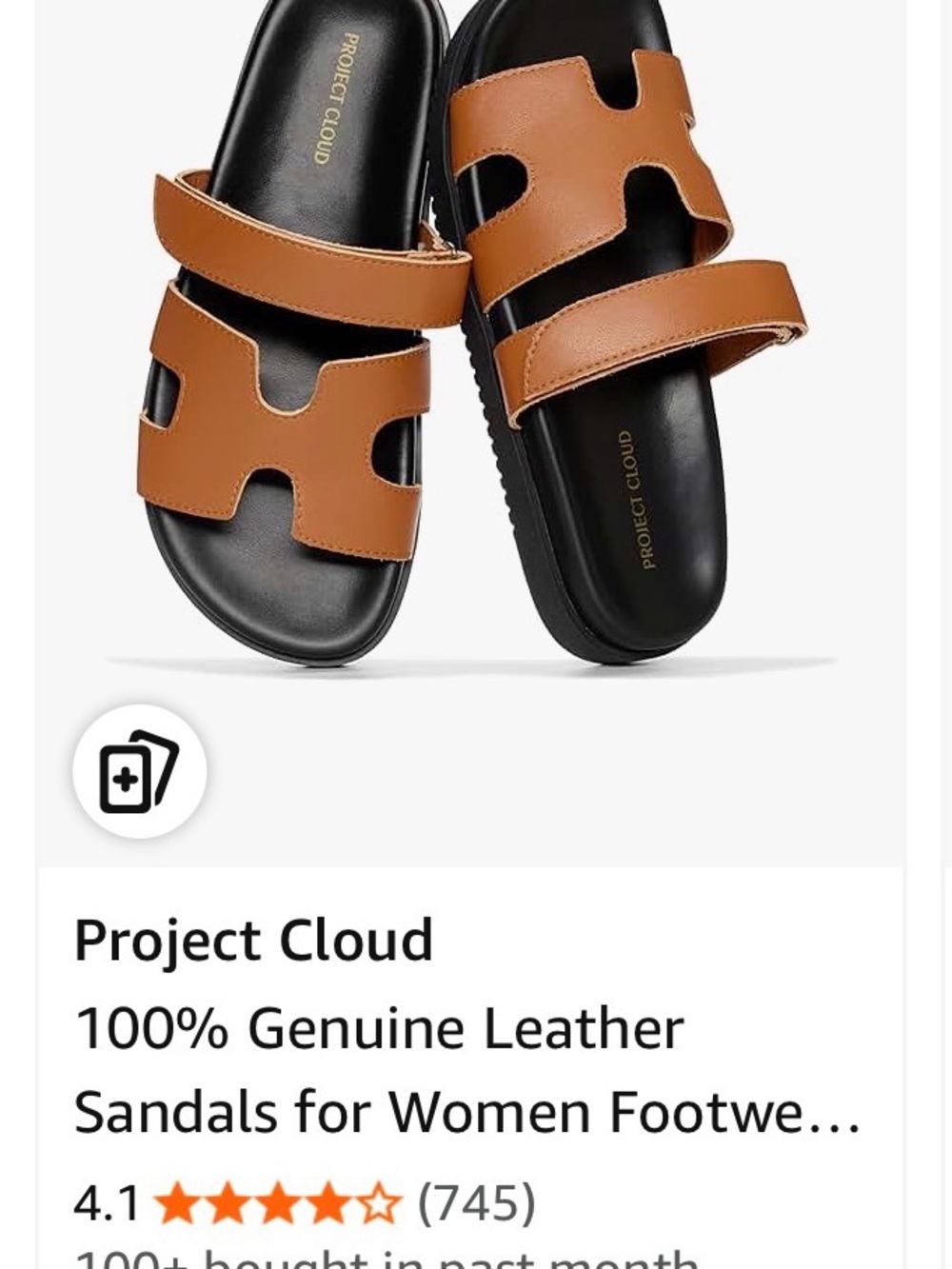 Project Cloud Women's Leather Slide Sandals in Tan size 8 brand new